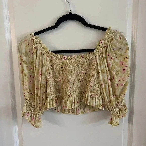 1112 NWT Faithful The Brand Isadora Puff Sleeve Crop Top Size US 2 - Picture 7 of 7